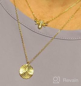 img 5 attached to Sterling Silver Bee Gold Coin Pendant Choker Necklace with Crystal CZ Diamond - Perfect Gift for Women, Teen Girls, and BFFs!