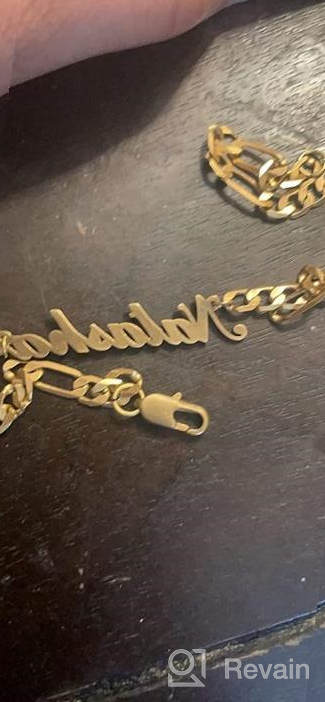 img 1 attached to Personalized 925 Sterling Silver Name Necklace with Gold Plating for Mothers, Women, and Girls by Infinite Memories review by Lindsey Jones