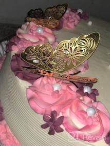 img 6 attached to Розовое золото, 72 шт., 3D декор для стен в виде бабочек, съемные наклейки для спальни, гостиной и детской комнаты, украшение для дня рождения