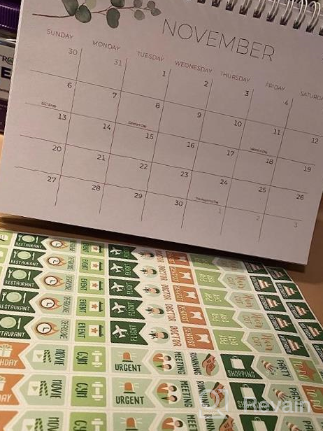 img 1 attached to 2023 Small Desk Calendar With Stickers - October 2022 To June 2024 - 6" X 8" Flip Desktop Organizer For Easy Organization - Beautiful Greenery Design review by Tyrone Narvaez