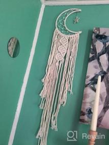 img 6 attached to Unique Handmade Black Macrame Moon Dream Catcher - Perfect Gift For Girl Kids!