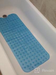 img 5 attached to Non-Slip Bath Mat For Bathroom, Machine Washable, Ideal For Kids, Toddler, Senior - Wimaha XL Bathtub Mat, 39 X 16 Inches, Clear Sky Blue