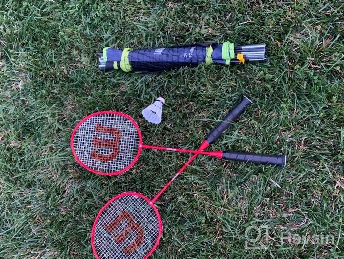 img 1 attached to GoMi Portable Badminton Net Set (3 In 1) With Stand, Carry Bag, Sports Bracelet, Jump Rope - Easy Setup For Outdoor/Indoor Court No Tools Required - Foldable Volleyball Tennis Badminton Net review by Bishop Terry