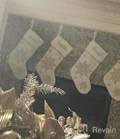 img 3 attached to DIBSIES Персонализированные рождественские чулки со сверкающими снежинками (серебро)