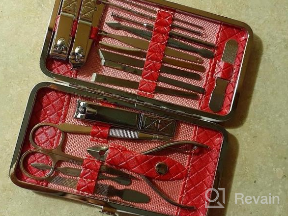 img 1 attached to 18Pcs Professional Manicure Pedicure Set Nail Clippers Travel Hygiene Stainless Steel Nail Cutter Care Kit With Leather Case By Teamkio review by Braden Douville