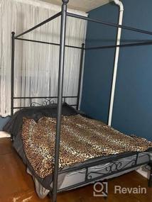 img 7 attached to Full Size White Weehom Canopy Platform Bed Frame With Ball Design Metal Mattress Support - No Box Spring Needed