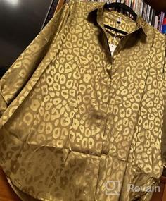img 5 attached to ECOWISH Womens Casual Tops V Neck Leopard Tunic Long Sleeve Button Down Shirts Top