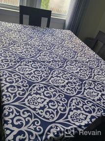 img 5 attached to Bohemian Bliss: Heavyweight Cotton Linen Tablecloth For Trendy Kitchen And Dining Tabletop Decor