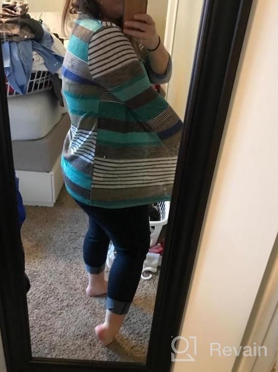 img 1 attached to BISHUIGE Women'S 3/4 Sleeve Cardigans Striped Printed Kimono Loose Cardigan review by Jessica Hutchinson