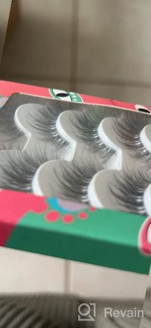 img 1 attached to Newcally Manga Lashes Natural Wispy False Eyelashes Asian 5 Pairs Clear Band 3D Strip Fake Eye Lashes Korean Japanese Lashes Anime review by Janet Bartling