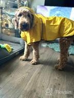 img 1 attached to Waterproof Dog Raincoat With Adjustable Belly Strap, Leash Hole & Reflective Strip - Lightweight Breathable Hoodie Jacket For Medium Large Dogs - Easy To Wear review by Albert Bohimia