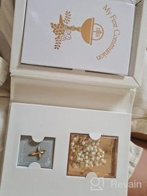 img 6 attached to 👧 Girl's First Communion 4-Piece Set: White Ivory Rosary, Prayer Book, and Lapel Pin