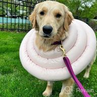 img 1 attached to Water-Resistant Soft UFO Pet Recovery Collar For Small And Medium Dogs And Cats After Surgery - Safe Alternative Cone With Adjustable Neck Donut In Navy (Small) review by Ario Rojas
