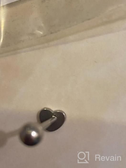 img 1 attached to 14G Stainless Steel Heart & Rose Shape Tongue Piercing Jewelry Barbells Rings review by Brandi James