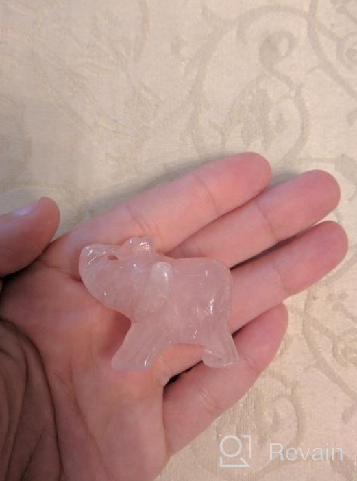 img 1 attached to SUNYIK Rose Quartz Elephant Pocket Statue Kitchen Guardian Healing Figurine Decor 1.5 review by Scott Yenson