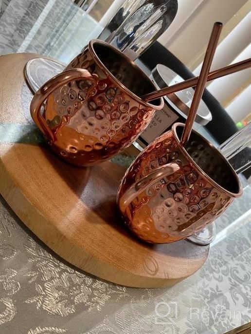 img 1 attached to Handcrafted Moscow Mule Mugs & Beer Glasses Set With Copper Accessories - Perfect Gift For Any Occasion! review by Karla Garcia