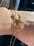 img 1 attached to DayOfShe Personalized Name Bracelet or Anklet for Women | Custom Engraved Inspirational Cuff Bangle | Infinity Love Gift for Mom Couples review by Corey Holloway
