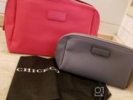 img 1 attached to Grey CHICECO Cosmetic Pouch Clutch - Handy Makeup Bag For On-The-Go Glamour! review by Ben Duncan