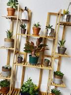 img 1 attached to Indoor Outdoor Flower Pot Rack: 9-Tier Bamboo Shelf Display Holder For 17 Potted Plants, Perfect For Patio, Garden, Balcony, Or Living Room Décor review by Kevin Mills
