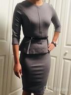 img 1 attached to Stylish and Elegant: HOMEYEE Women's 3/4 Sleeve Peplum Dress with Belt B473 – Perfect for Office Wear review by Brian Rivera