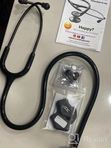 img 1 attached to Black ADC Adscope 603BK: Premium Stainless Steel Clinician Stethoscope With Tunable AFD Technology And Improved SEO, Product Code 3001697 review by Steven Harmon