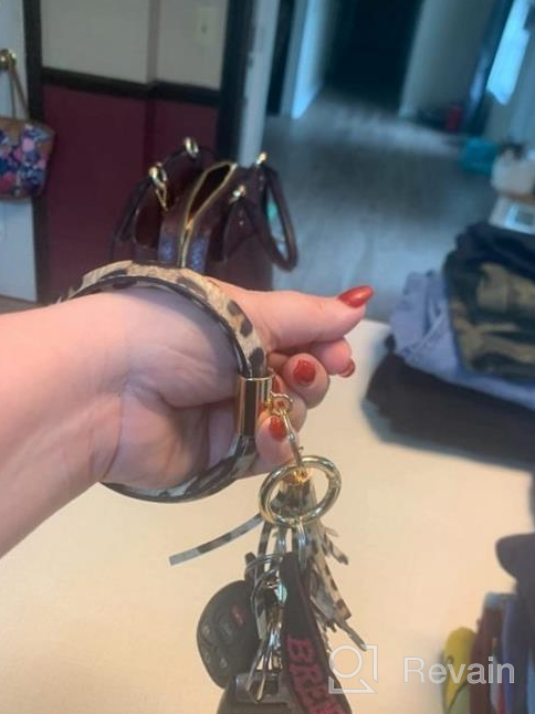 img 1 attached to Stylish Leather Tassel Bracelet Keychain With Ring - Portable Wristlet Key Holder For Women - Ideal Gift For Her review by Rich Shankar