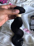img 1 attached to Premium Brazilian Body Wave Hair Bundle With Frontal Set - 100% Unprocessed Virgin Hair, 18 20 22 Inches Bundle And 16 Inch 13X4 Lace Frontal, 150% Density Weft For Flawless Body Wave Hairstyles review by Chris Weber