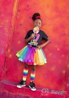 img 1 attached to SENLIXIN Layered Rainbow Colorful Ruffle Girls' Clothing for Skirts & Skorts review by Sarah Brown