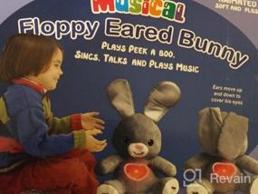 img 6 attached to Bundaloo Peek-A-Boo Bunny Animated Musical Plush Toy - Moving Floppy Ears & Glowing Heart - Plays Peek-A-Boo & Sing Do Your Ears Hang Low - Interactive Grey Singing Stuffed Bunny For Boys & Girls