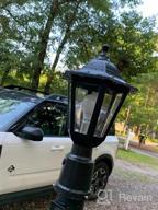 картинка 1 прикреплена к отзыву Светодиодный наружный светильник с датчиком от заката до рассвета, белый современный внешний фонарь для монтажа на пирсе для садового двора, патио, водонепроницаемая пластиковая лампа и лампочка в комплекте от Josh Nat