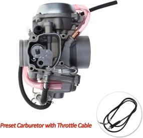 img 1 attached to 🏎️ Motorcarb Carburetor and Throttle Cable Set for Arctic Cat 400 (1998-2001), 454 (1998) and Bearcat (1996) ATV Quad Carburetor 2X4 4X4