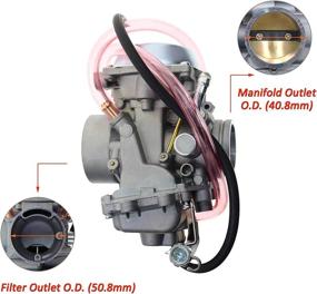 img 2 attached to 🏎️ Motorcarb Carburetor and Throttle Cable Set for Arctic Cat 400 (1998-2001), 454 (1998) and Bearcat (1996) ATV Quad Carburetor 2X4 4X4