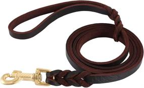 img 3 attached to LITTLEGRASS Premier Braided Leather Training Dogs