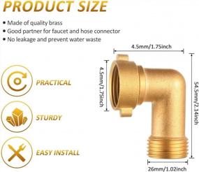 img 1 attached to 4 Pcs RAE-4 90 Degree Brass Elbow Fittings For Garden Water Hose Connector - Solid Adapter Pressure Washers By Riemex.