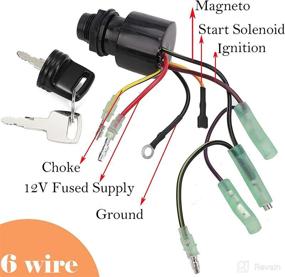 img 2 attached to 🚤 Mercury Outboard Motor Control Box Ignition Switch - 3 Position Off-Run-Start - 87-17009A2 - Includes 2 Keys - 6 Wire Connectors - MP41070-2 Key Switch for Mercury