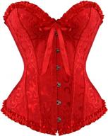 frawirshau lace-up boned overbust corset bustier lingerie women's body shaper top логотип