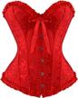 frawirshau lace-up boned overbust corset bustier lingerie women's body shaper top logo