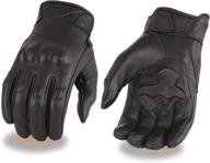 🧤 ultimate protection and comfort: milwaukee leather mg7521 men's black gloves with gel palm and knuckle protectors logo