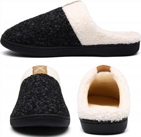 img 2 attached to UBFEN Comfortable Memory Foam Slippers With Plush Fuzzy Lining- Perfect For Indoor And Outdoor Wear For Men And Women