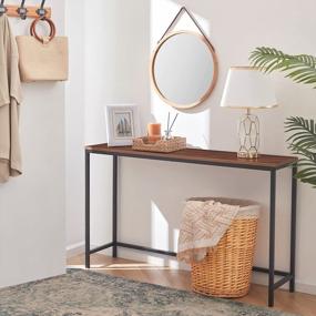 img 2 attached to Lifewit 47.2" Console Table | Industrial Metal Frame Sofa Table For Living Room, Entryway & Hallway | Easy Assembly Dark Brown