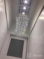img 1 attached to Saint Mossi 3-Light K9 Crystal Chandelier: Modern Flush Mount Ceiling Pendant With Raindrop Design H33 X W10 X L25 review by Khaled Ribeiro
