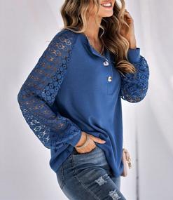 img 1 attached to Lantern Sleeve Long Sleeve Tops For Women - Dressy Blouses, Casual T-Shirts, And Fashionable Attire