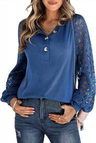img 4 attached to Lantern Sleeve Long Sleeve Tops For Women - Dressy Blouses, Casual T-Shirts, And Fashionable Attire