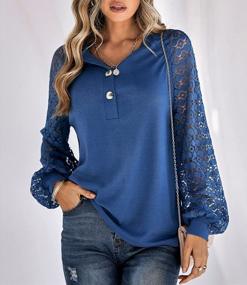 img 3 attached to Lantern Sleeve Long Sleeve Tops For Women - Dressy Blouses, Casual T-Shirts, And Fashionable Attire