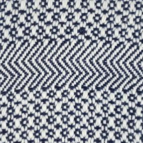 img 2 attached to Amazon Brand – Rivet Modern Hand-Woven Stripe Fringe Throw Blanket, 50" X 60", Navy Blue And White With Sienna Orange