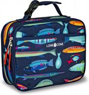 insulated lunch box for boys and girls - lone cone kids, deep sea pattern! logo