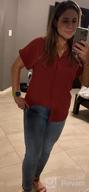 img 1 attached to 👚 Inorin Womens Casual Short Sleeve Button Down Shirt: Stylish V Neck Collared Tops with Pockets review by Adam Shuler