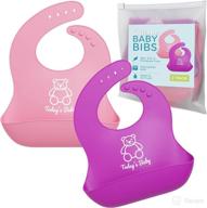 stay clean and mess-free with 2 pack silicone baby bibs with food catcher – perfect for boys, girls, and infants – unisex toddler bibs logo