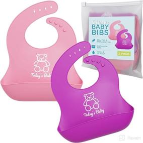 img 4 attached to Stay Clean and Mess-Free with 2 Pack Silicone Baby Bibs with Food Catcher – Perfect for Boys, Girls, and Infants – Unisex Toddler Bibs