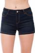 women's distressed mid rise denim jean shorts: mixmatchy casual style logo